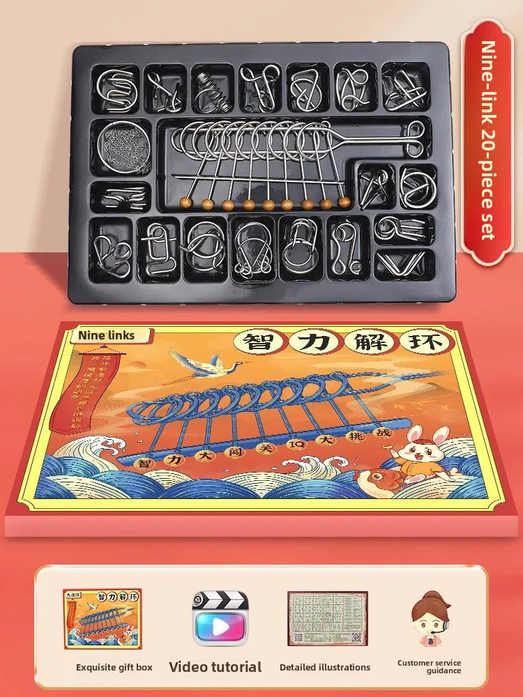 Komplettes Lernspielzeug Set mit 24 Teilen und intelligentem Schloss