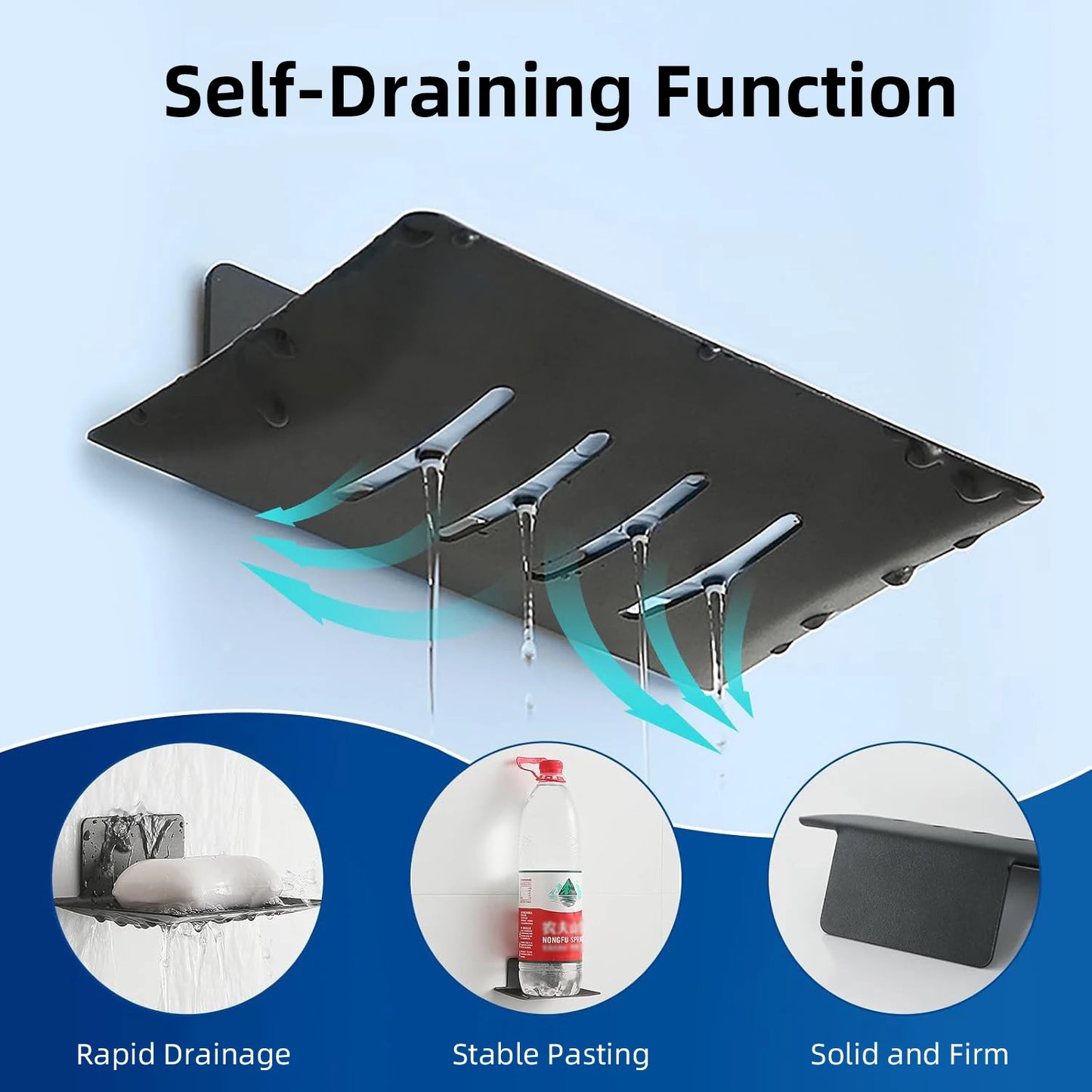 Aluminium Seifenhalter Wandmontage mit Ablauf Badezimmerzubehör
