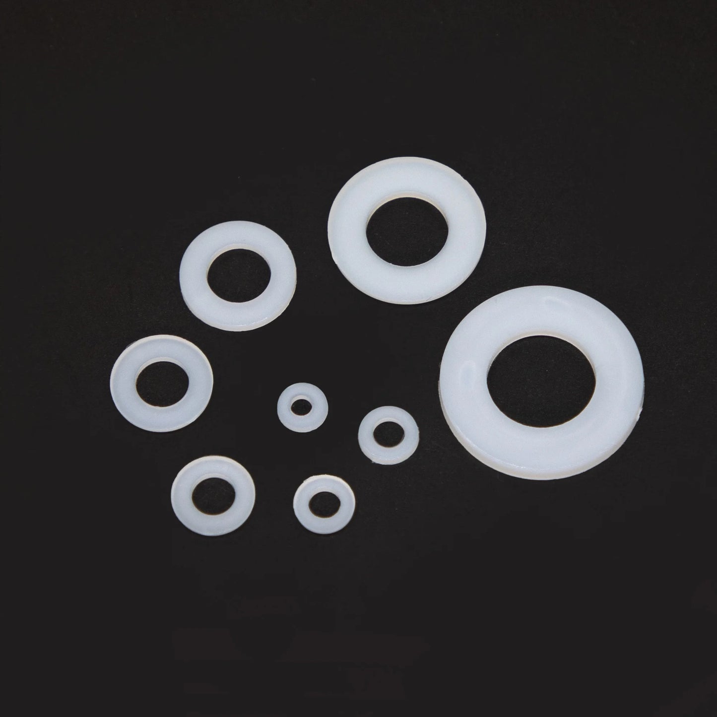 500 Stück Kunststoff Nylon Unterlegscheiben Sortiment M2 bis M10 Weiß