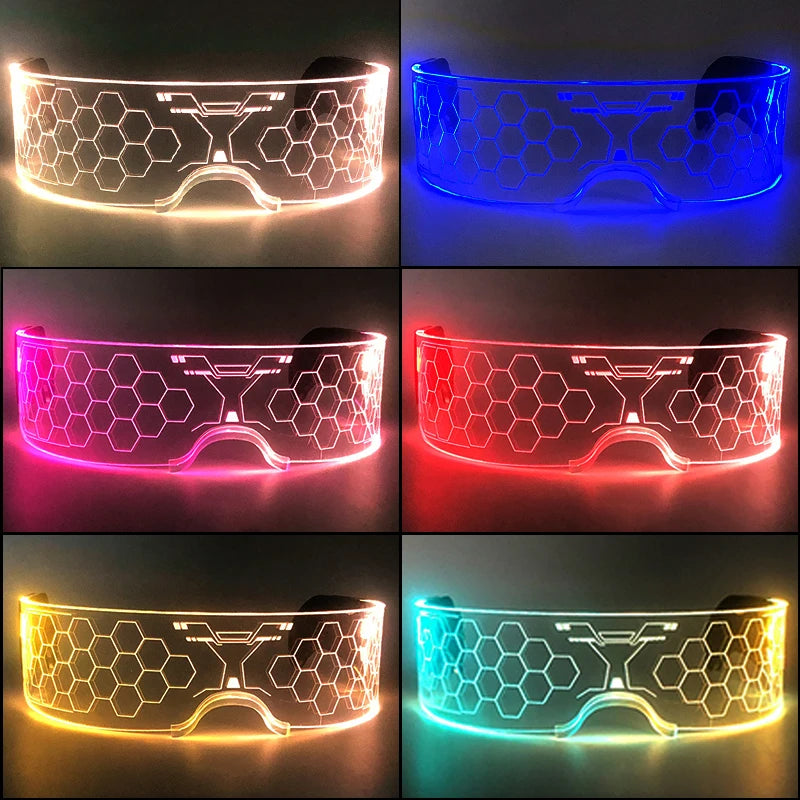 Leuchtende LED Partybrille aus Acryl mit Farbwechsel für Feste