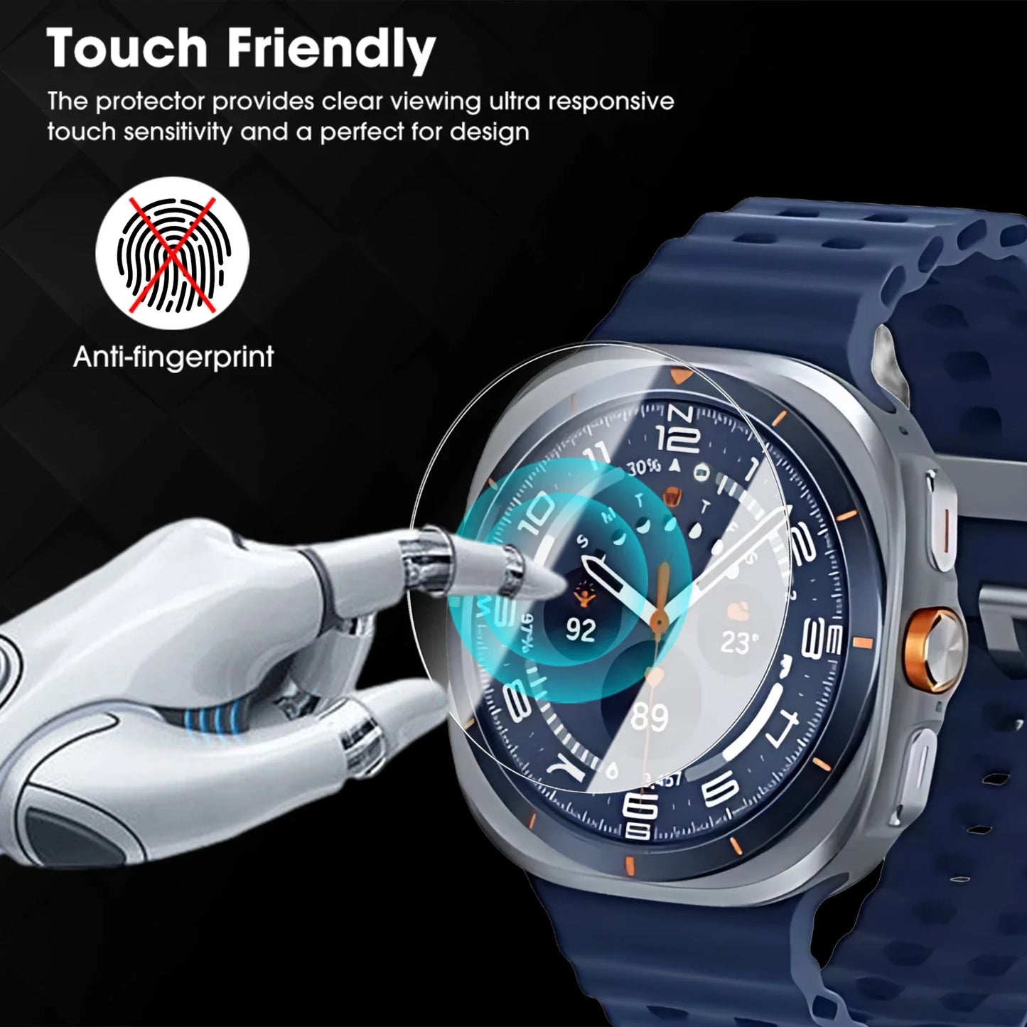 Gehärtete Displayschutzfolie für Smartwatch 40/44 mm – Kratzfest - klar