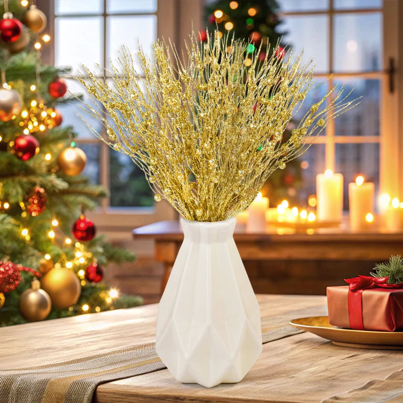 Glitzernde Künstliche Beeren Zweige für Weihnachts- und Neujahrsdeko