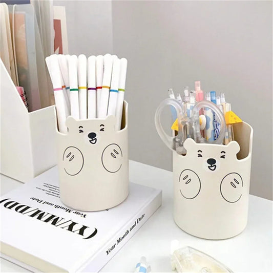 Mini Bleistifthalter Kawaii Cartoon Bär Schreibtisch Organizer Telefonhalter