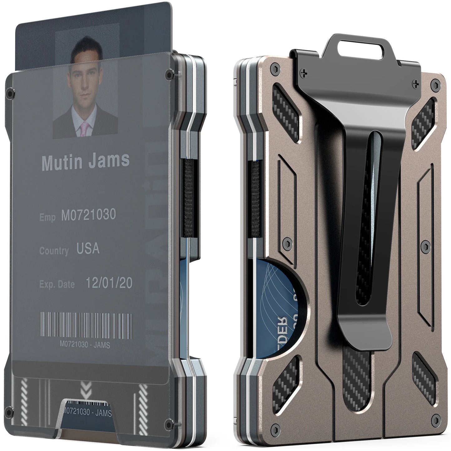 Schlanke RFID Geldbörse für Herren Aluminium Metall Halter für 15 Karten