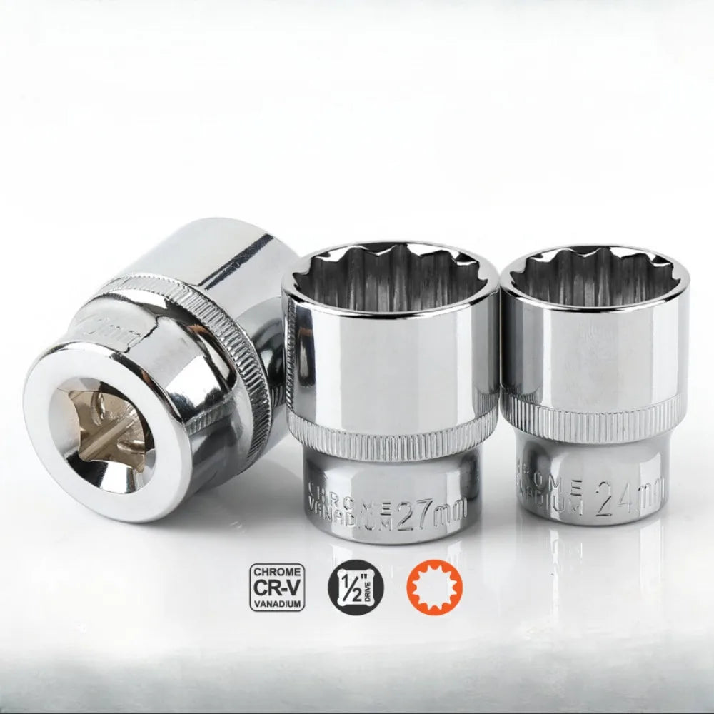 1/2 Zoll Vierkantantrieb 12-Punkt Steckschlüssel für Ratschenschlüssel 8-32mm
