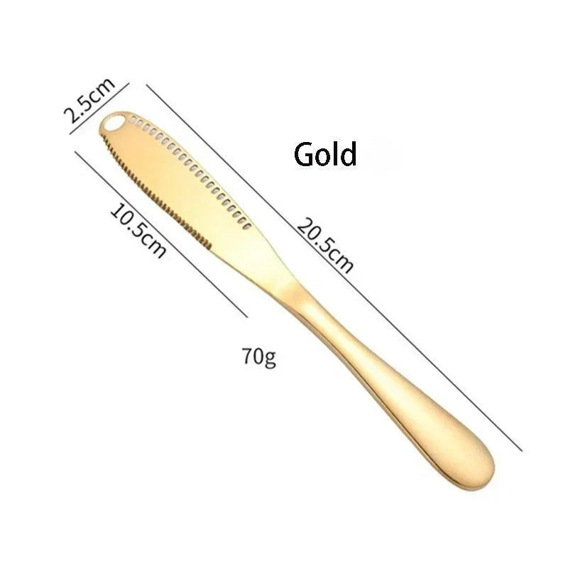 Vielseitiger 3in1 Edelstahl-Butterverteiler in Silber - Gold – Schneiden - Streichen leicht gemacht