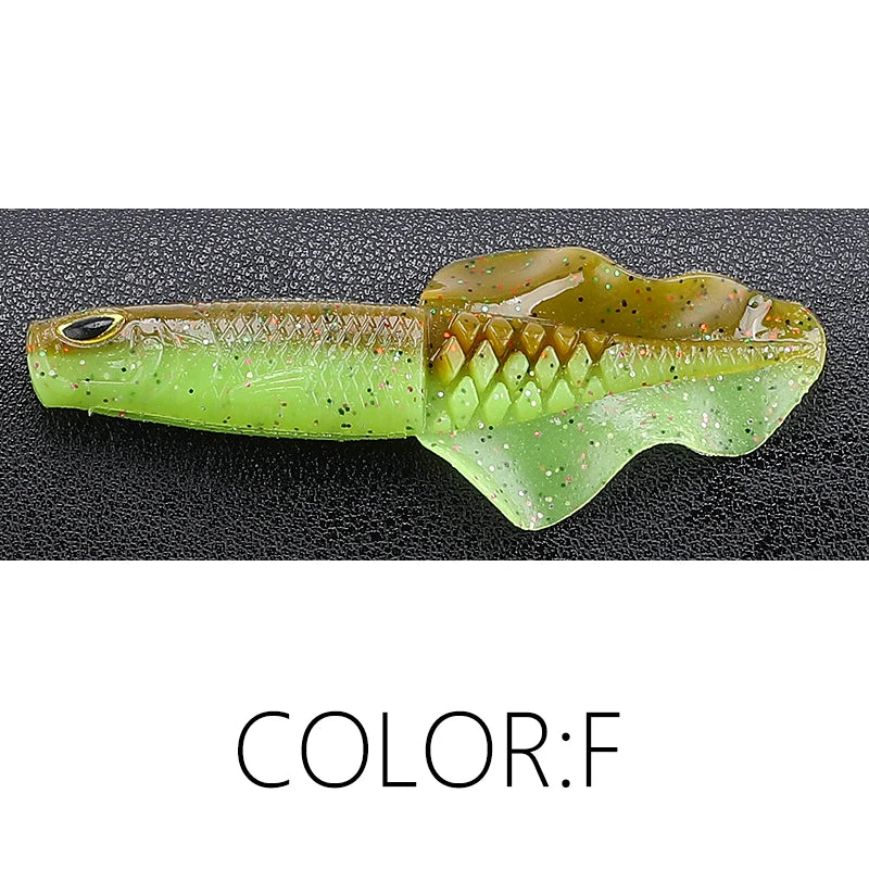 Realistischer Barsch Shad Angelköder mit 3D Augen – Verfügbar 76 mm oder 50 mm