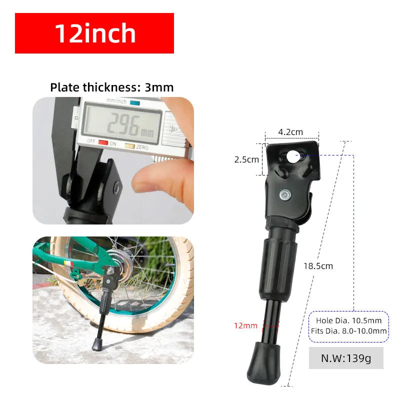 Kinder Fahrrad Seitenständer für 12-20 Zoll Laufräder - Stabiler Parkplatz