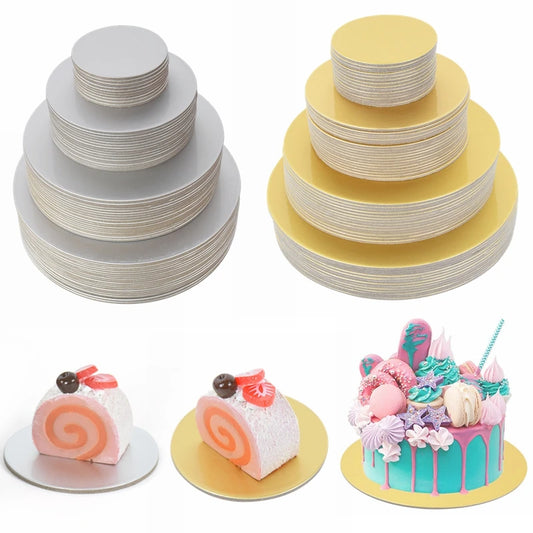 Runde Kuchenboards 10 16 22 26 cm Gold Silber Basis für Cupcake Dessert