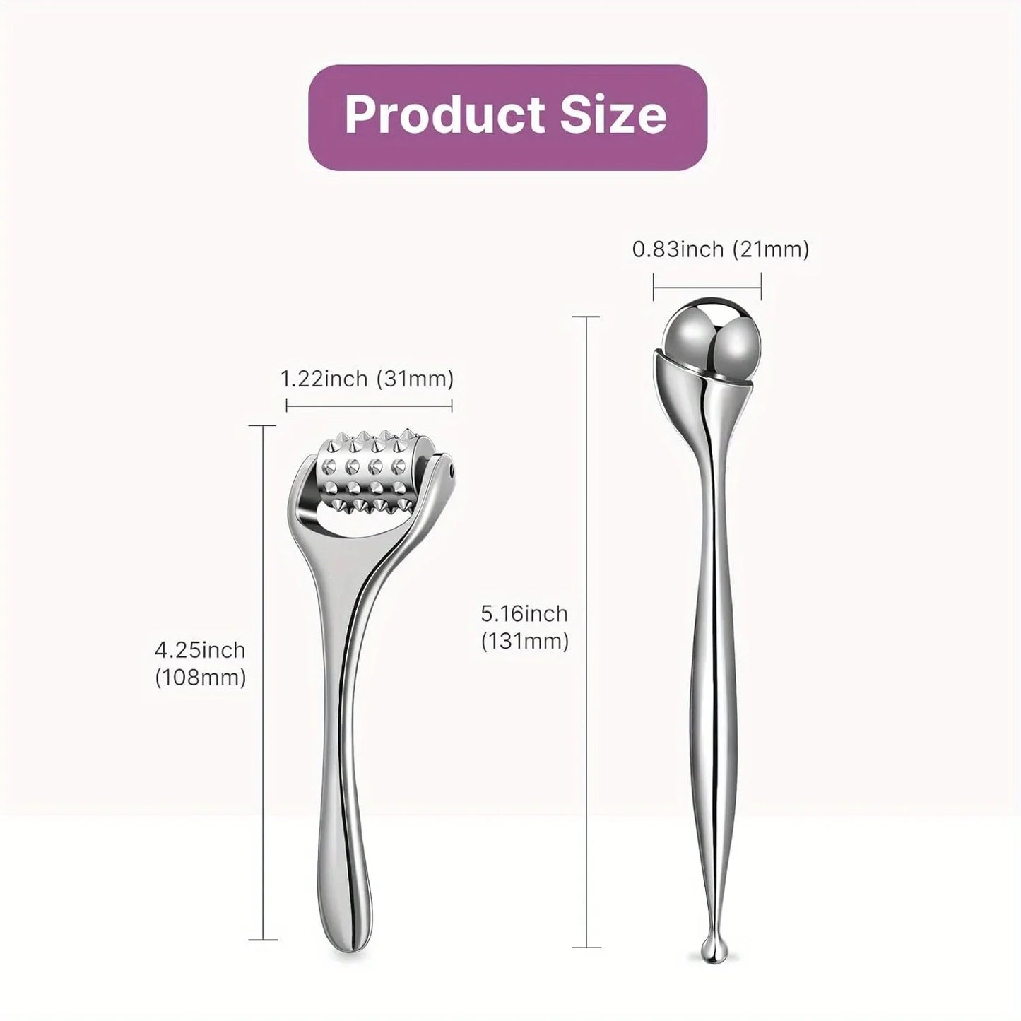 Edelstahl Massage Roller für Gesicht & Körper - Straffende Pflege