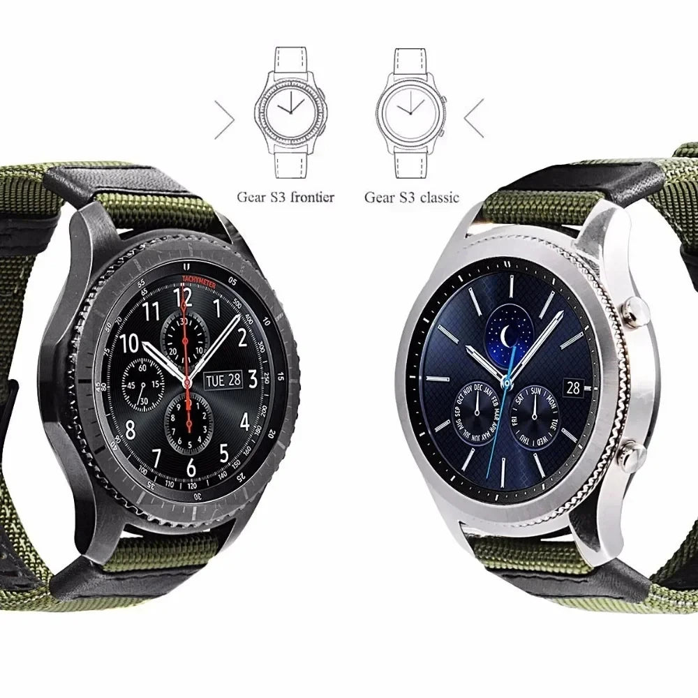 Nylon Sport-Uhrenarmband 18cm für diverse Smartwatch Modelle 20/22mm