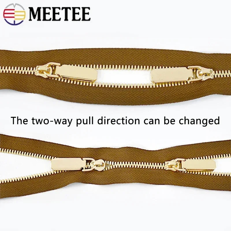 Metall-Reißverschluss Offenes Ende Zwei-Wege Reißverschlüsse Gold Silber-Yabubest - Home & More