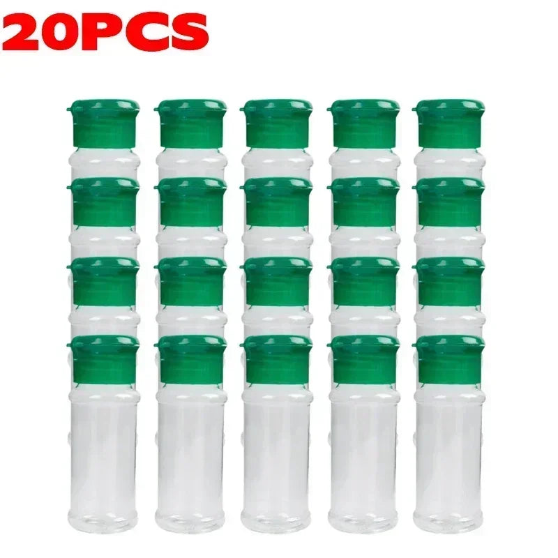 20 Stück Durchsichtige Kunststoff Gewürzflaschen Salz Pfefferstreuer