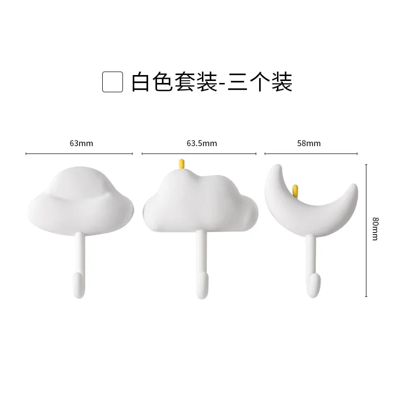 Wolke Mond Wandhaken Set für Schlüssel Taschen und Dekoration