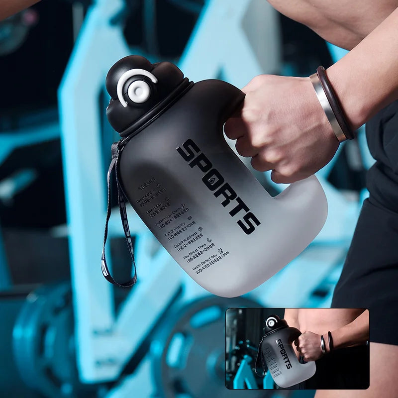Auslaufsichere Sport-Wasserflasche 1600ml/2500ml mit Strohhalm für Outdoor