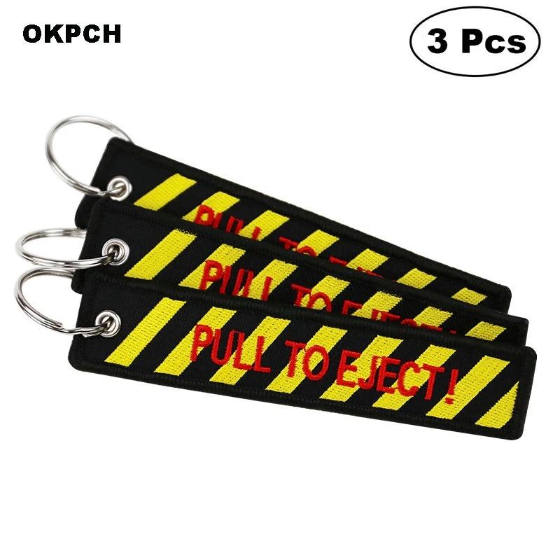 3-teiliges Schlüsselanhänger Set Bestickte Metallanhänger für Autos Motorräder