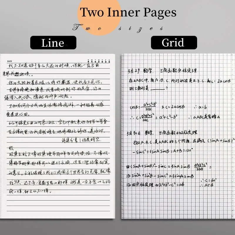 Notizbuch A4 A5 B5 – liniert, kariert oder blanko für Büro und Schule-Yabubest - Home & More