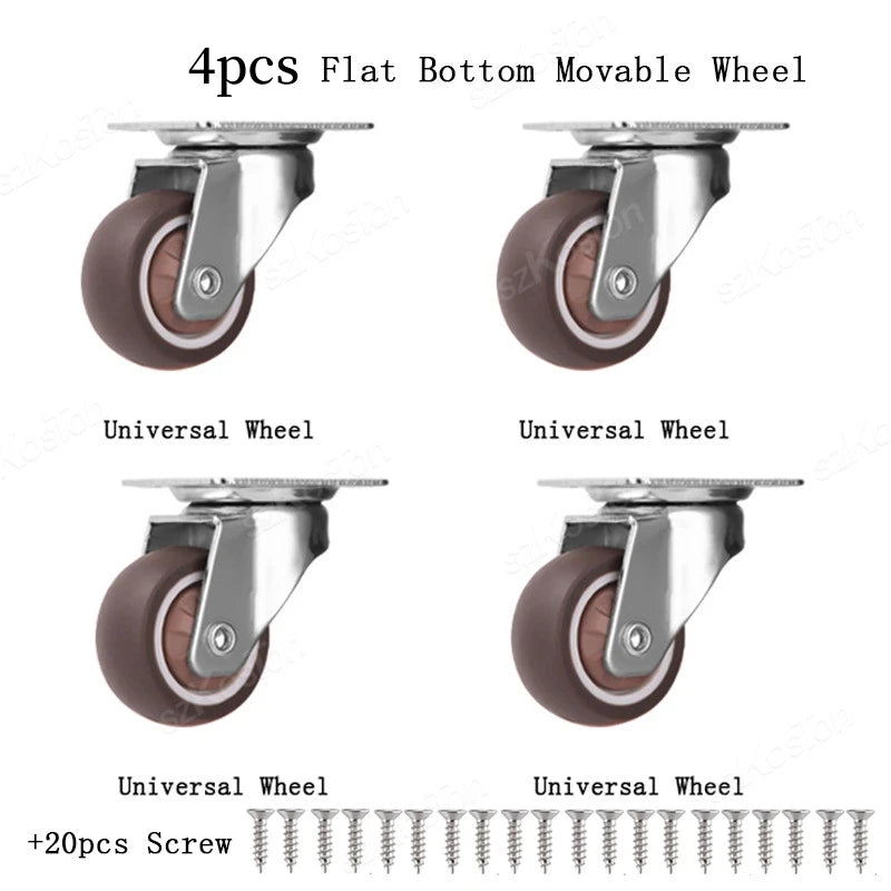 4x Universal Lenkrollen für Möbel, Stühle, Tische – Geräuschlos, Bremse