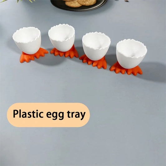 10X Kreatives Ei-Helfer Set: Tassen, Opener, Trenner mit Huhn Füßen für die Küche