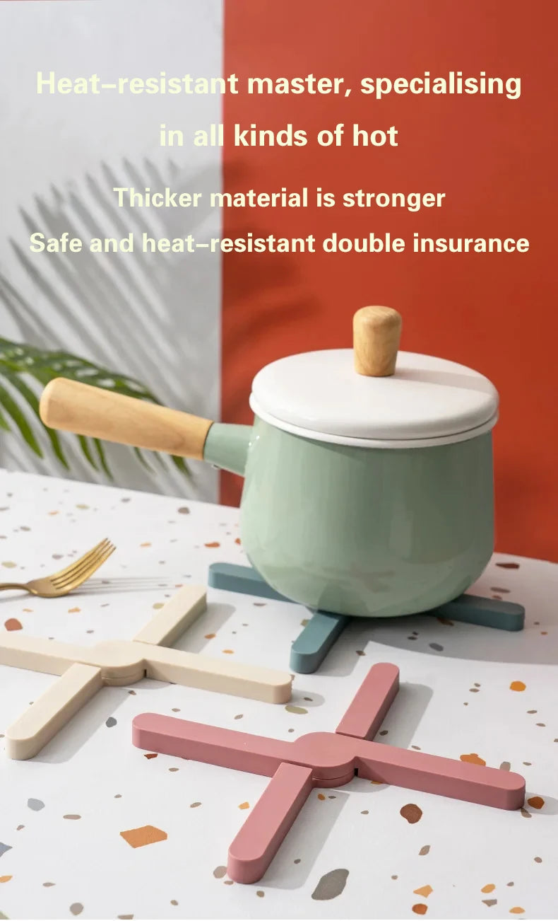 Silikon Hitzebeständige Faltbare Rutschfeste Topfuntersetzer für Küche