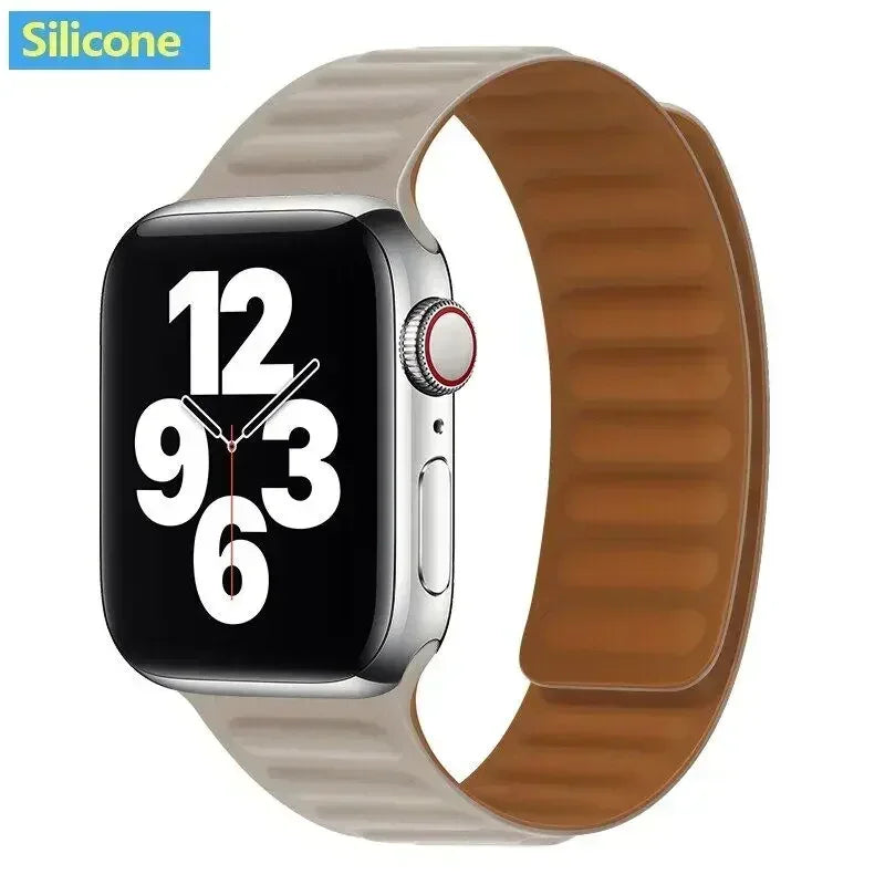 Magnetisches Silikon-Gliederarmband kompatibel für verschiedene Smartwatch-Größen
