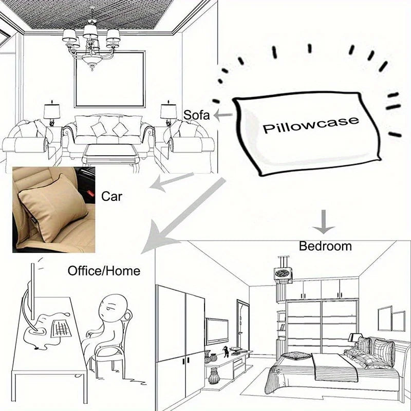 Halloween Kissenbezug mit Skelett Kürbis Hexen Motiv für Deko