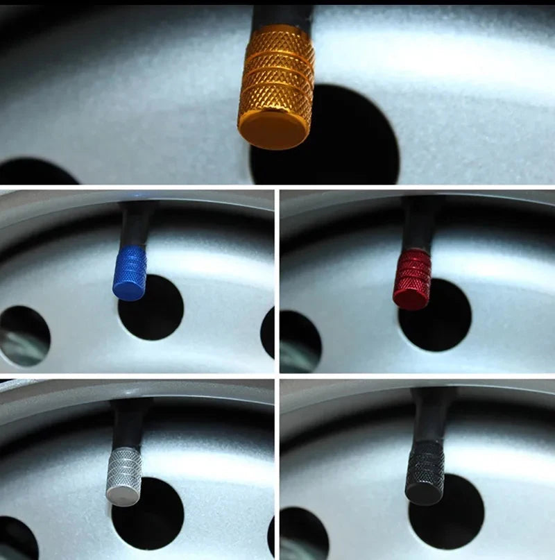 Aluminiumlegierung Automobil Reifen Ventilkappe Drei-Slot Rund Universal Ventilkern Vakuum Reifen Reifendruck Überwachung Ventilkappe-Yabubest - Home & More