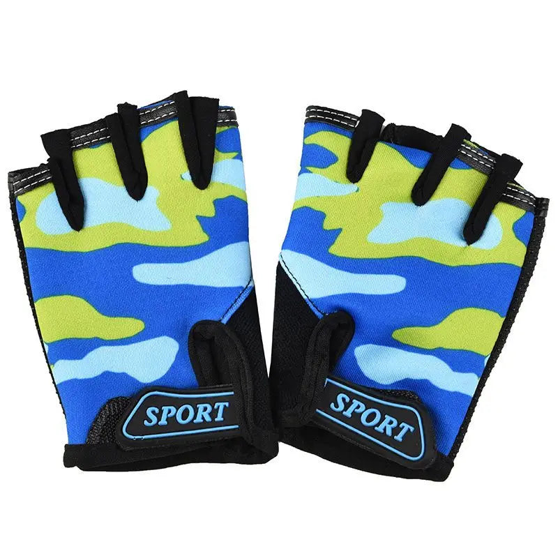 Sommer Kinder Halb Finger Sporthandschuhe Rutschfest Atmungsaktiv 4-7 Jahre
