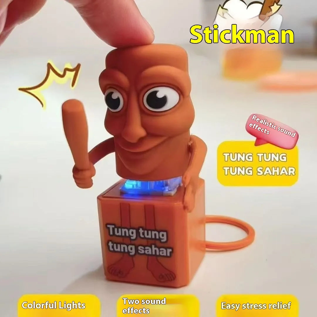 Dekorativer Stick Man Schlüsselanhänger mit Licht und Soundeffekt