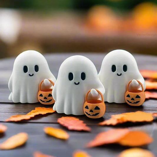 Niedliche Kürbisstatue im Anime-Stil als Halloween-Dekoration