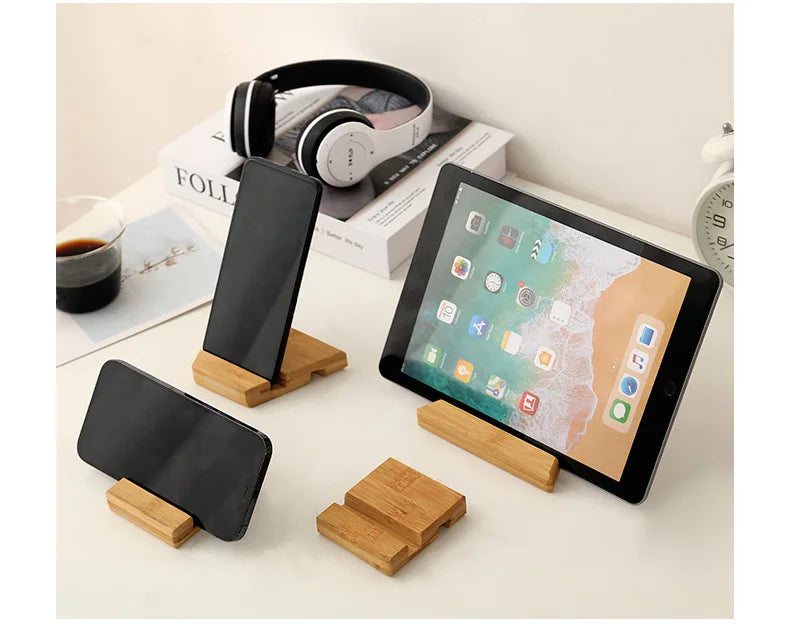 Holz Desktop Telefon Halter Faul Telefon Ständer Smartphone Ladestation Faul Telefon Halterung Mobiltelefon Unterstützung Tablet Ständer-Yabubest - Home & More