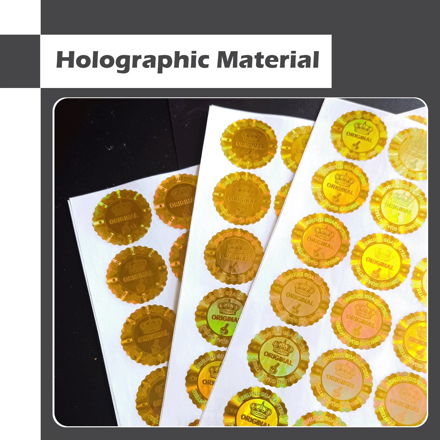 Manipulationssicherer Sicherheits Hologramm Aufkleber mit Spitzenrand