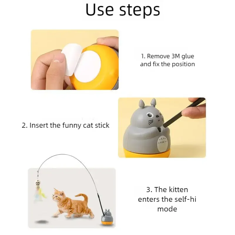 Lustiger Katzen Spielstab mit Feder – Interaktiver Stahldraht Spielspaß für Kätzchen