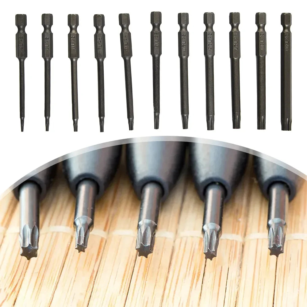11-teiliges Torx Bit Set 75mm Sicherheit 1/4 Zoll Sechskant Bits Schrauber