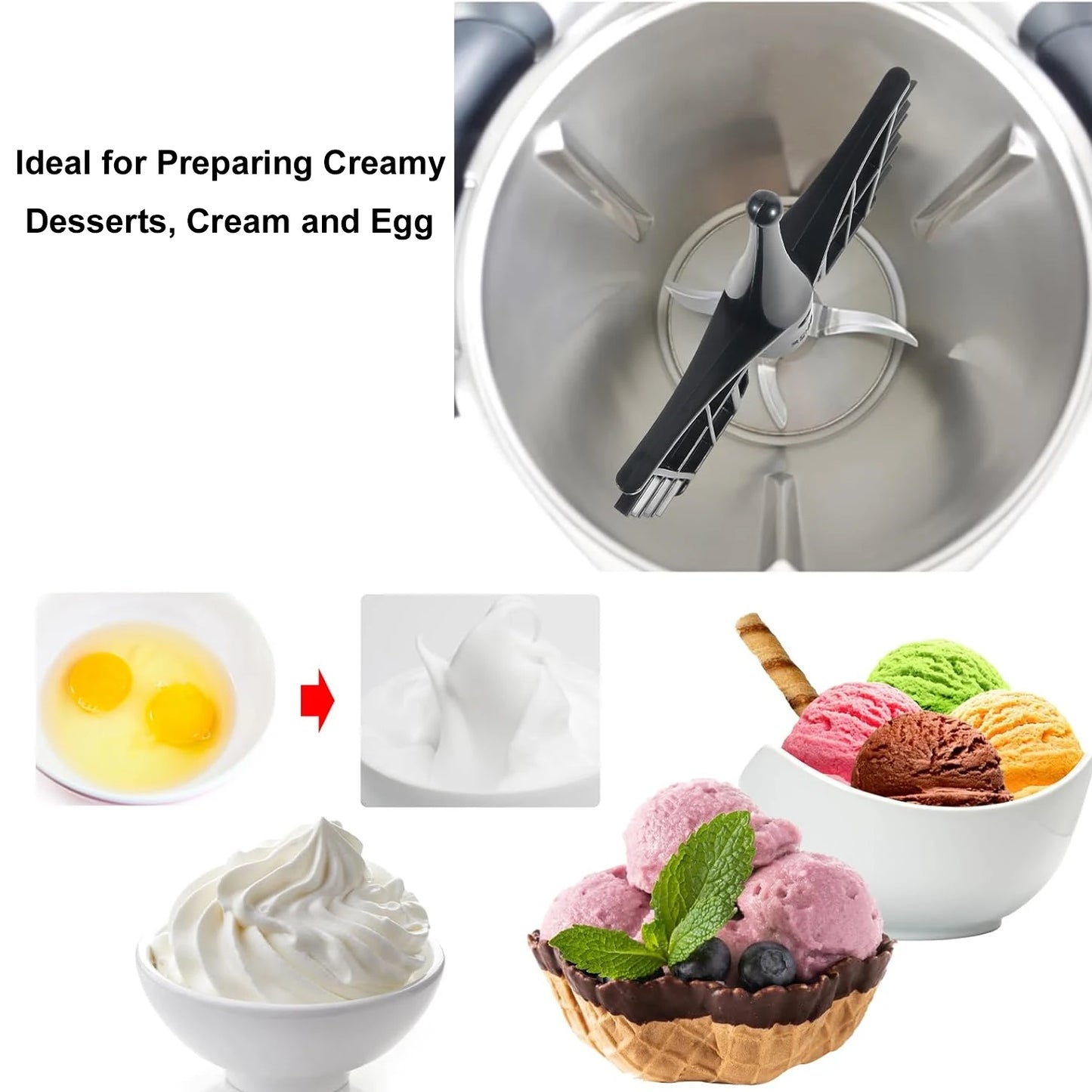 Effizienter Ersatz-Schneebesen für cremiges Rühren und Aufschlagen