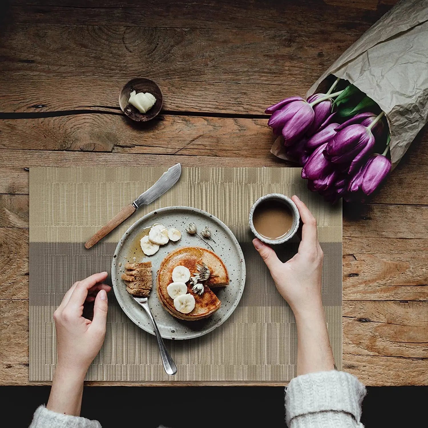Robuste Tischsets mit Bambusmuster rutschfest und leicht zu reinigen