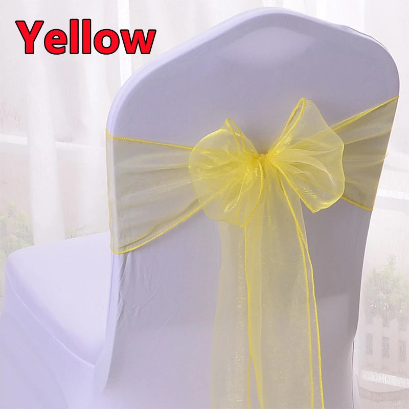 Elegante Organza Stuhlschärpen für Hochzeitsdekoration