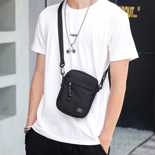 Mini Umhängetasche Nylon Schultertasche mit verstellbarem Gurt für Männer