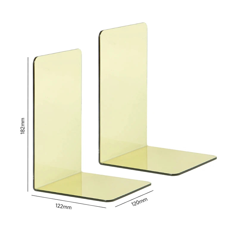 Klare Acryl Buchstützen L-Form für Schreibtisch und Regal
