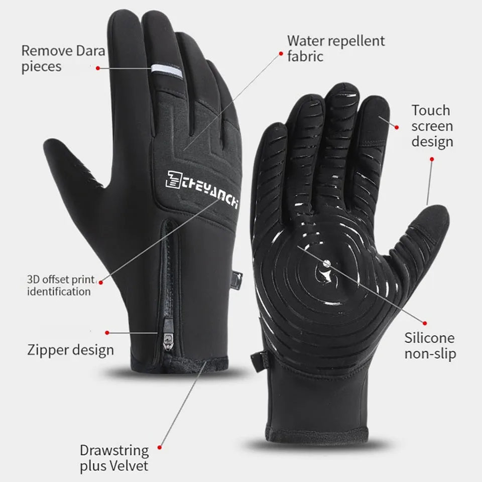 Winter Fahrradhandschuhe Herren wasserdicht warm Touchscreen rutschfest