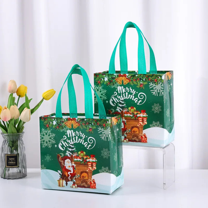 5er Set Weihnachtsgeschenktaschen mit festlichen Motiven