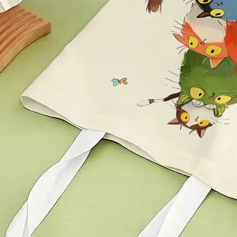 Modische wiederverwendbare Einkaufstasche mit Katzenmotiv