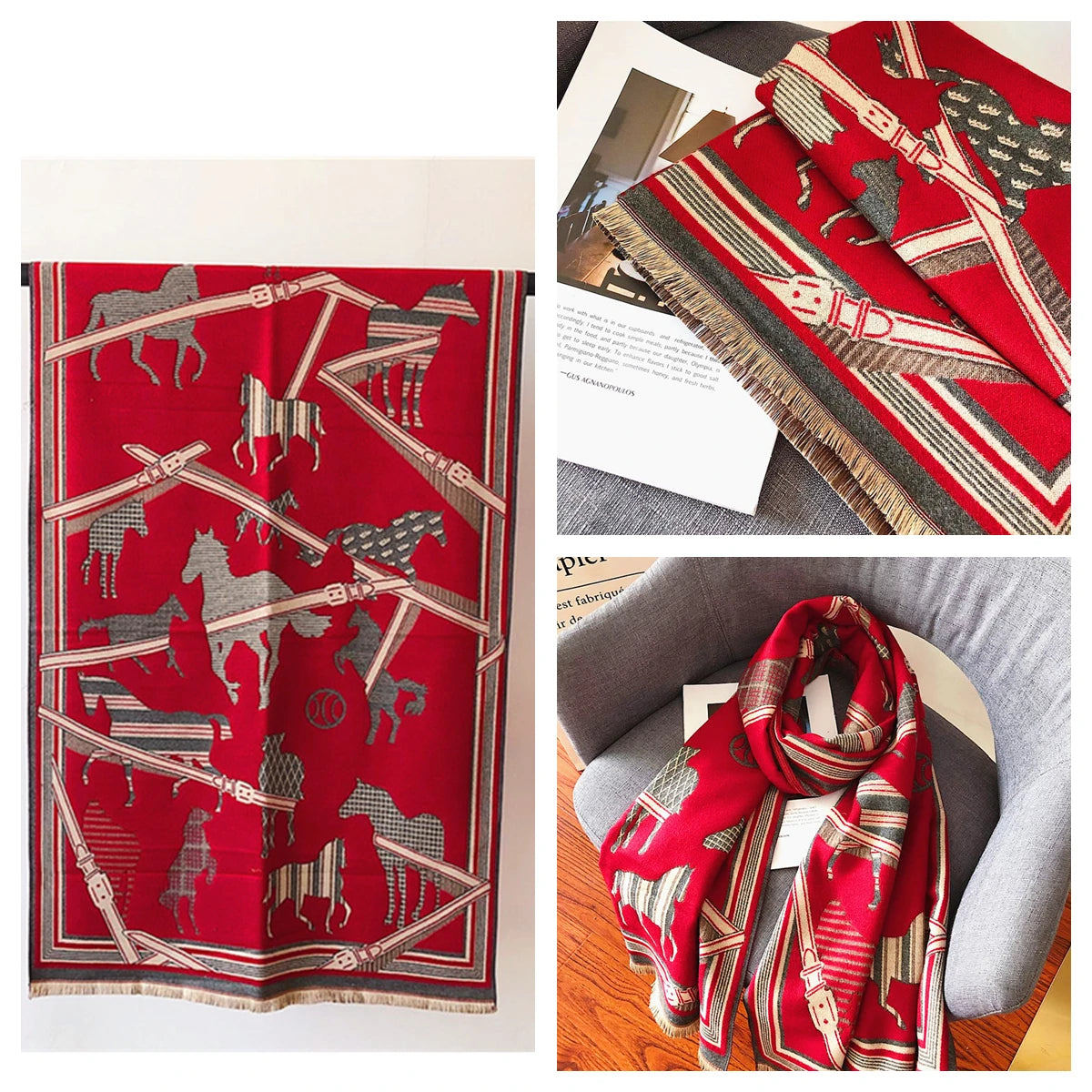 Luxuriöser Kaschmir-Gefühl Schal für Frauen im Herbst/Winter-Yabubest - Home & More