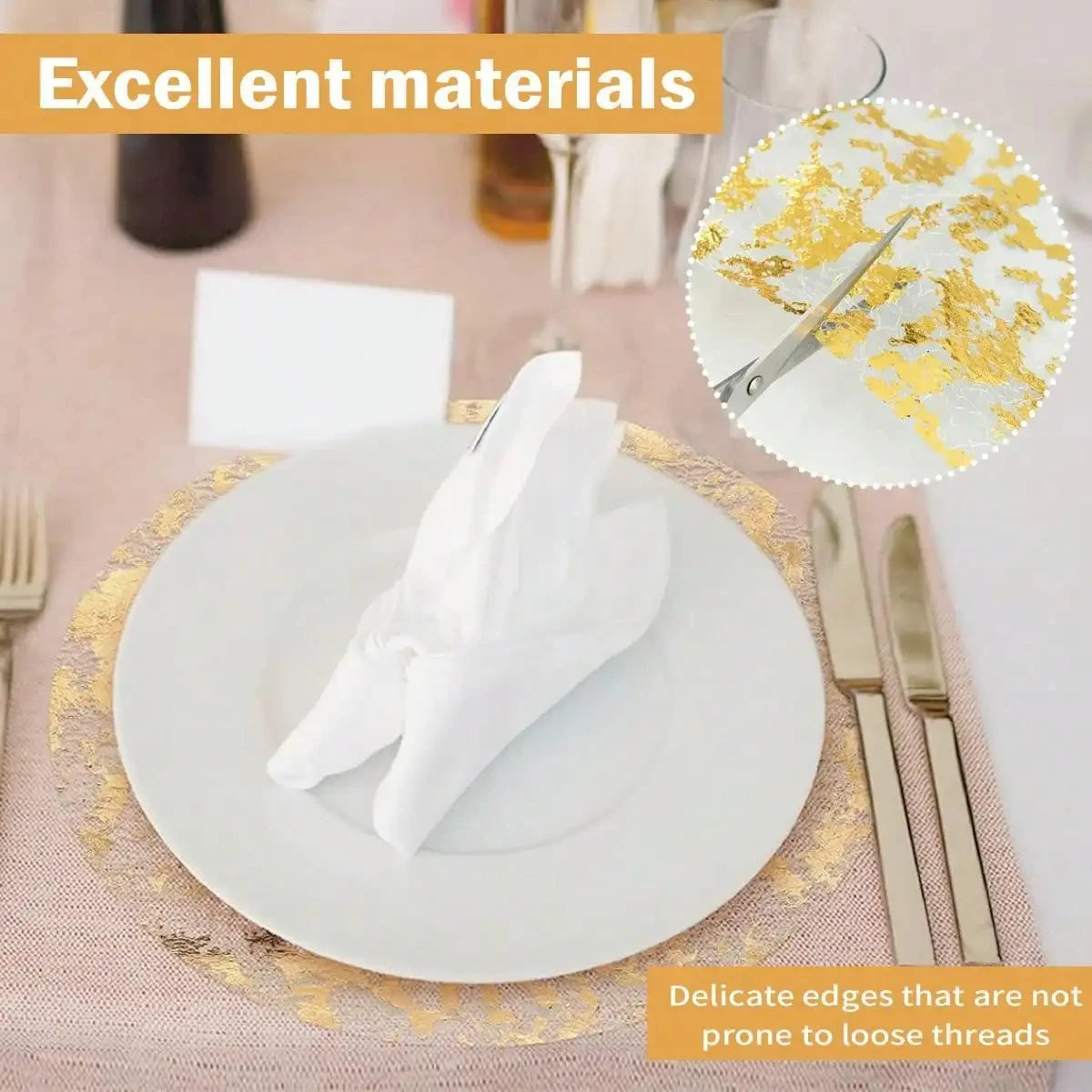 Gold Einweg Tischsets Rund 33cm für Weihnachtsfeier & Festliche Deko