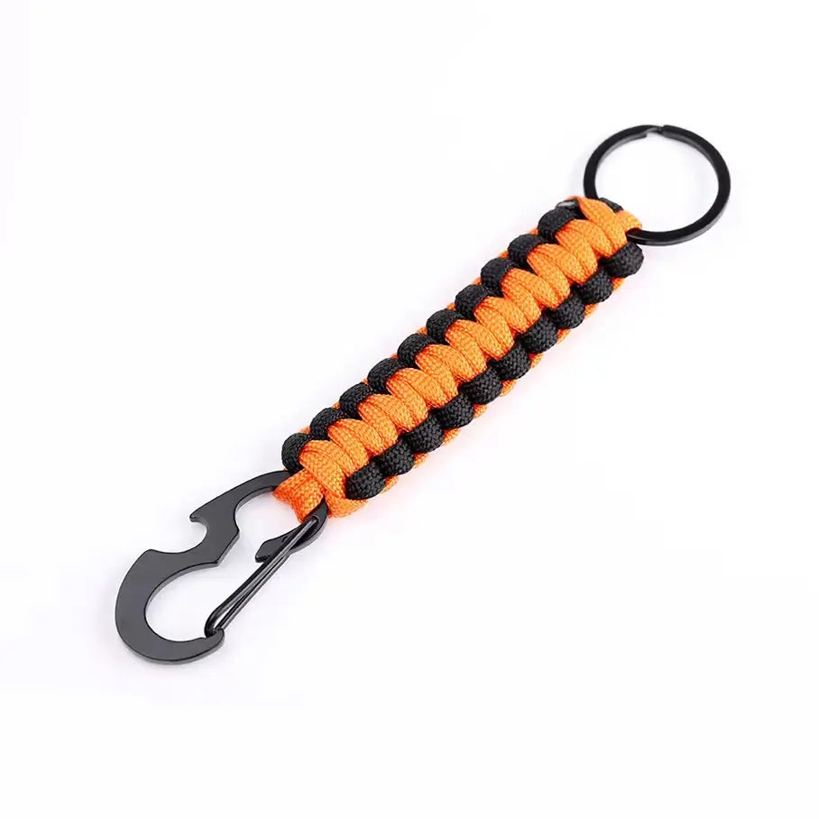 Multifunktionaler Paracord-Schlüsselanhänger mit Karabiner - Flaschenöffner – robust - vielseitig