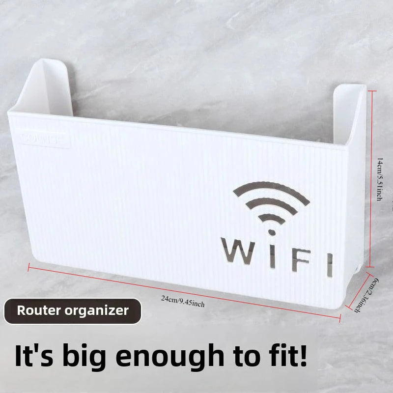 Wandmontiertes WLAN-Router-Regal mit Kabelmanagement für Wohnzimmer