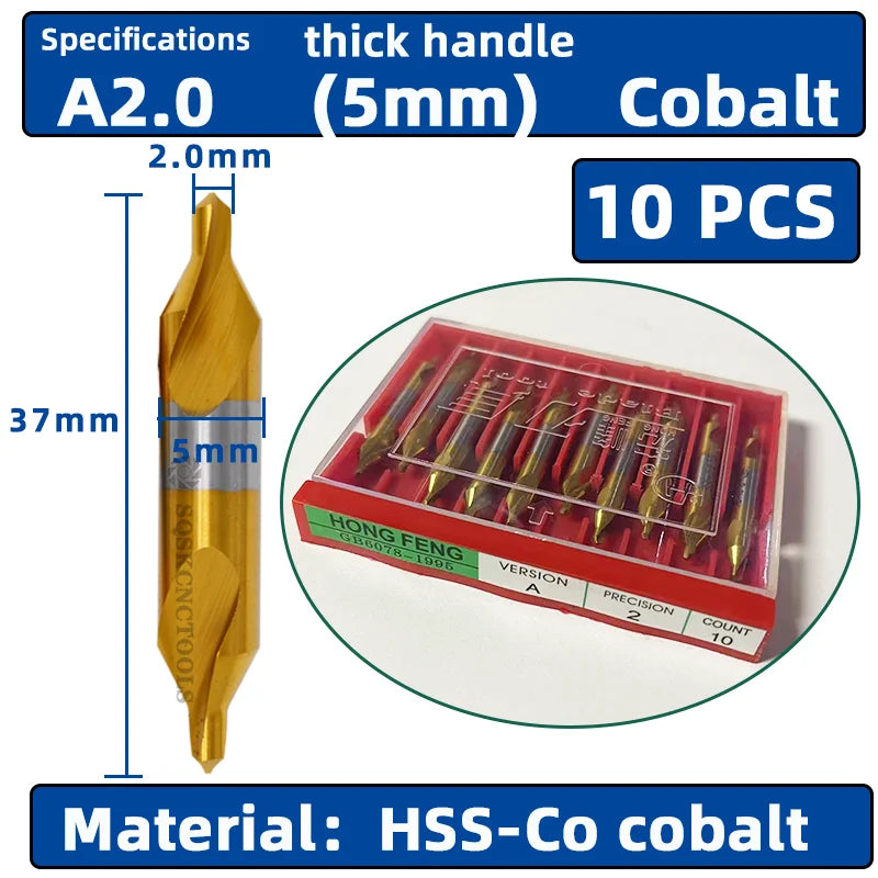 HSS Zentrierbohrer-Set 6-tlg. für präzise Metallbohrungen (1,0-5,0mm)