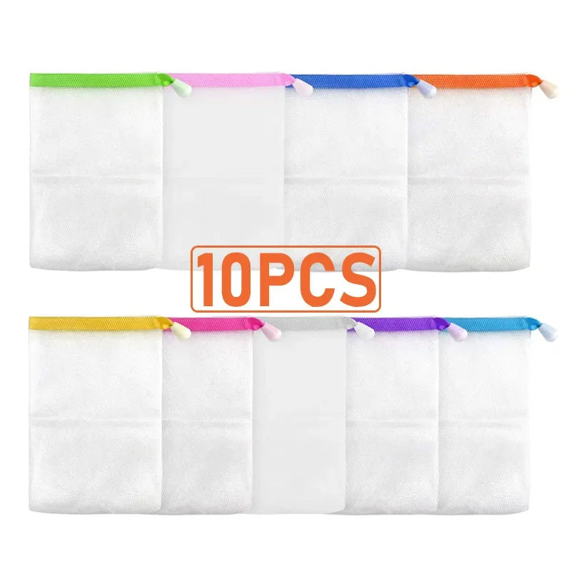 Seifenschaumnetztasche mit Aufhängung für Dusche und Körperpflege