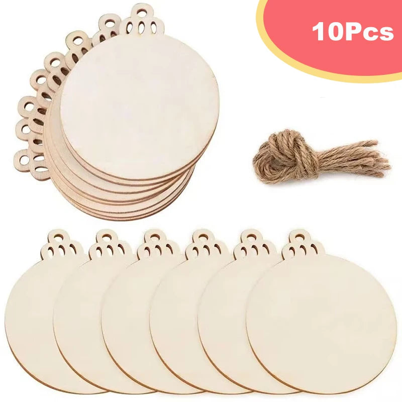 Natürliche runde Holzscheiben 7,5 cm mit Loch – 10 oder 20 Stück DIY-Set