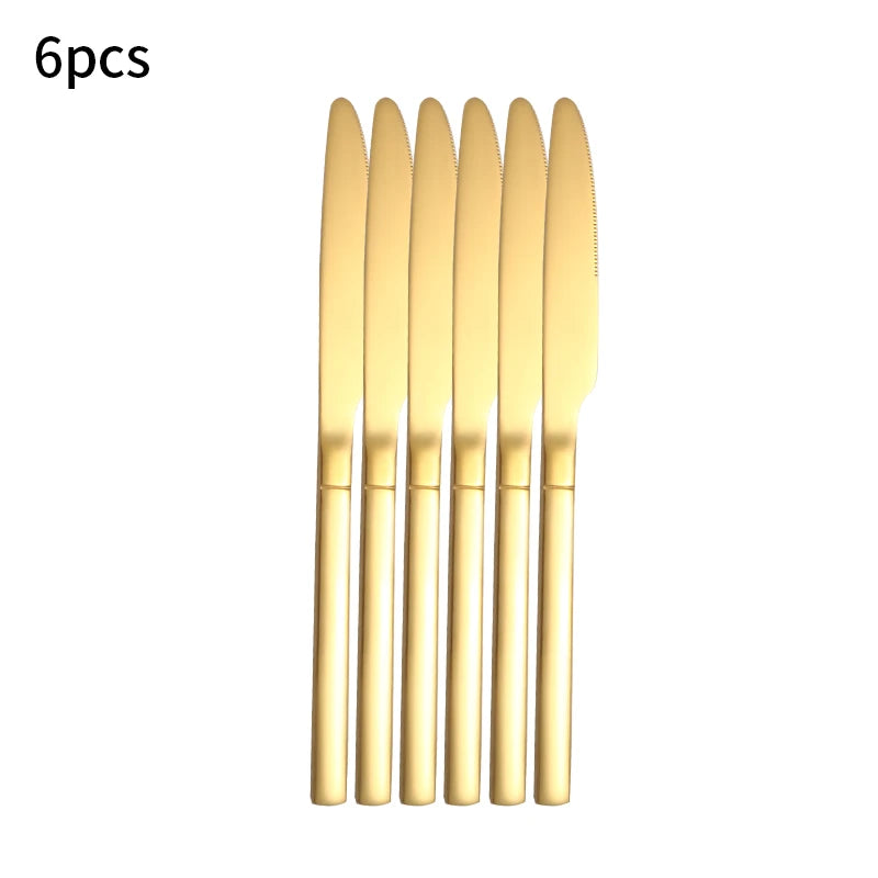 6-30 Teile Edelstahl Besteck Set – scharfe Steakmesser - elegantes Design